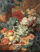 Jan van Huijsum Still life with flowers and fruit. oil painting reproduction